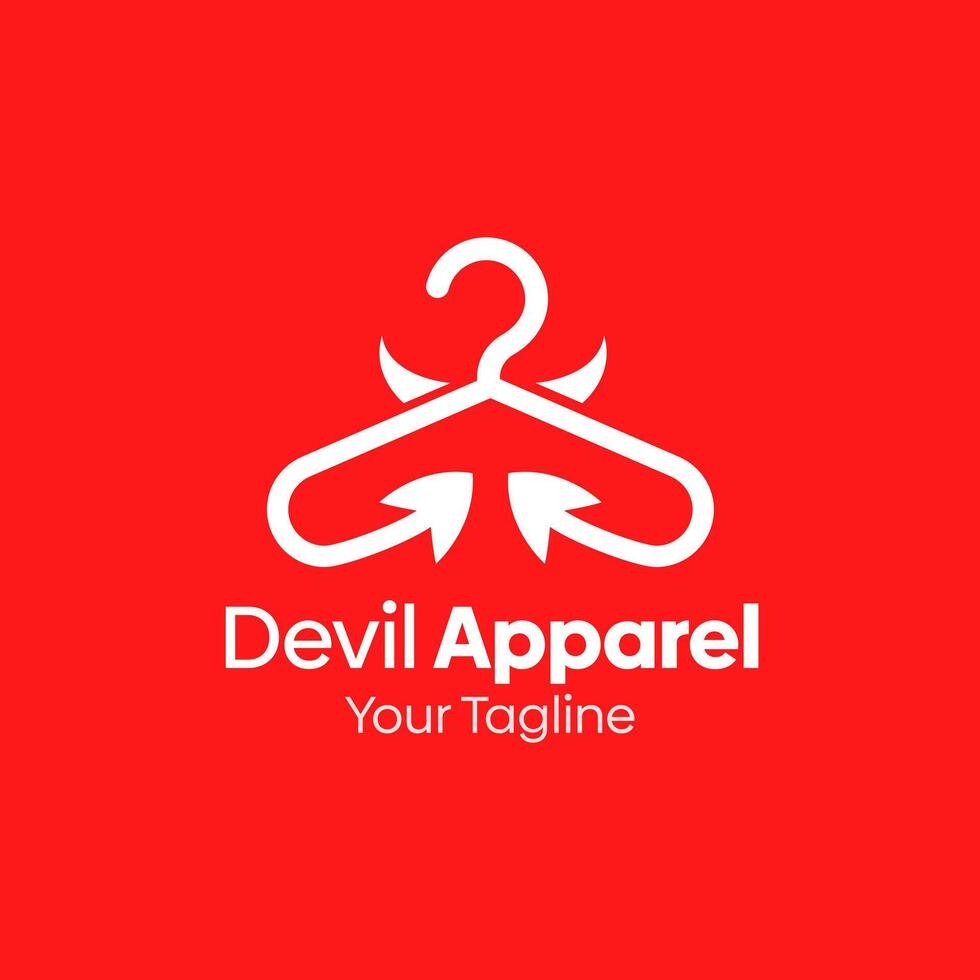 Devil apparel logo design vector