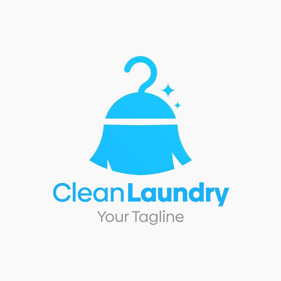 Clean laundry logo design template vector