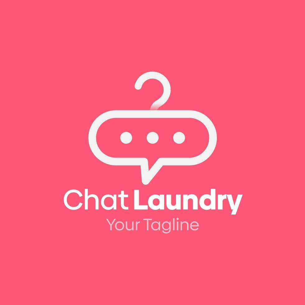 Chat laundry logo design vector