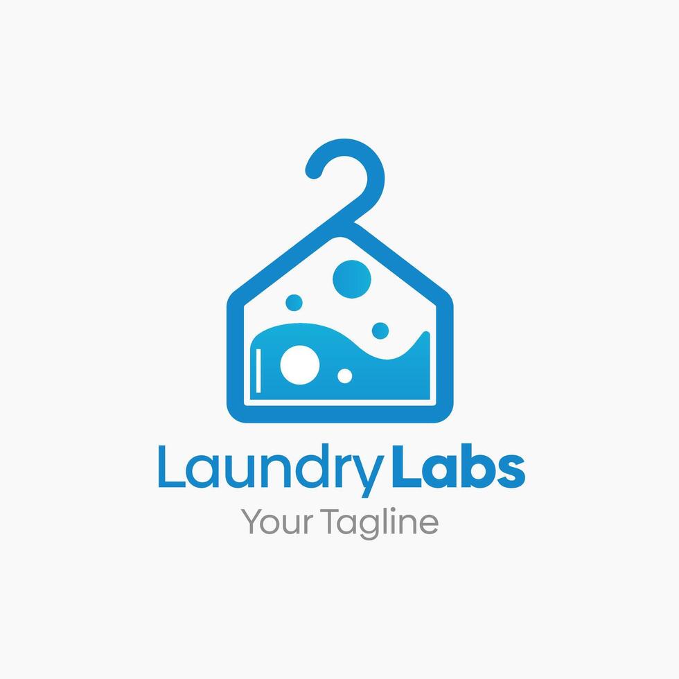 Laundry lab logo design vector