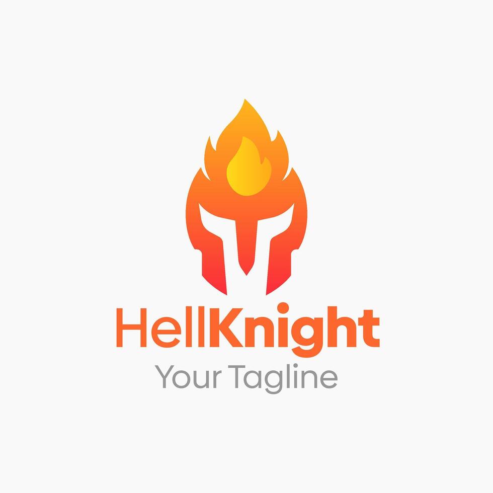 Hell knight logo design vector