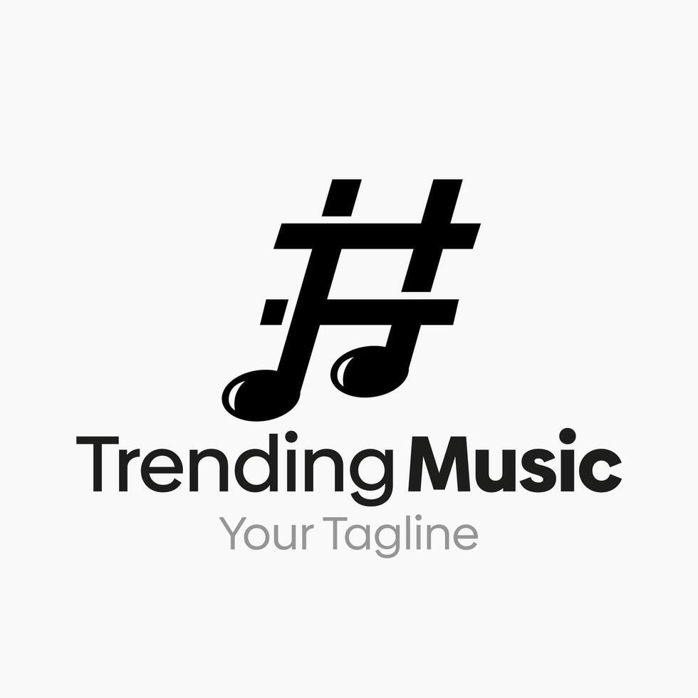 Trending music logo design vector