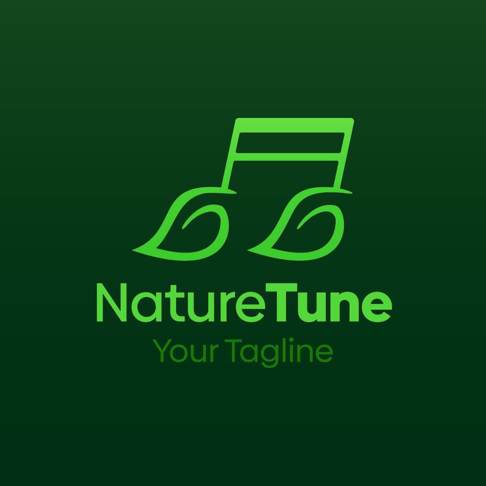 Nature tune logo design vector