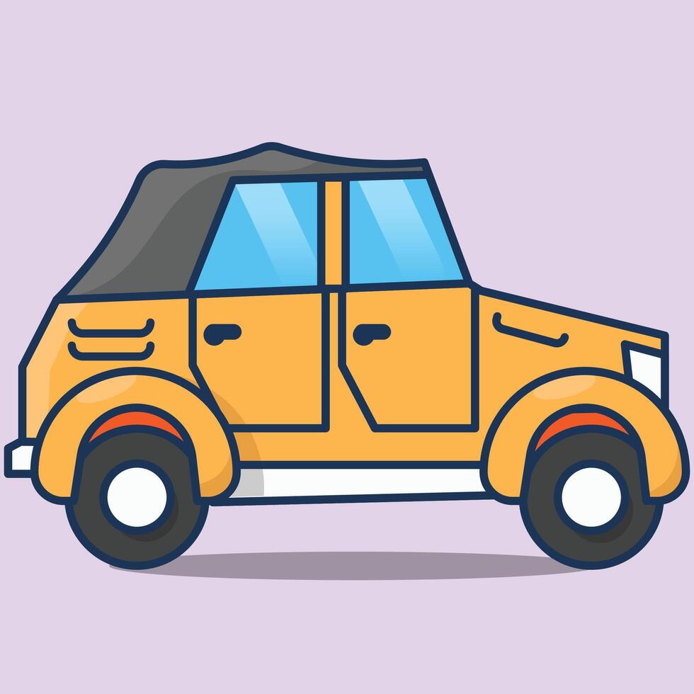 illustration of a yellow car vector