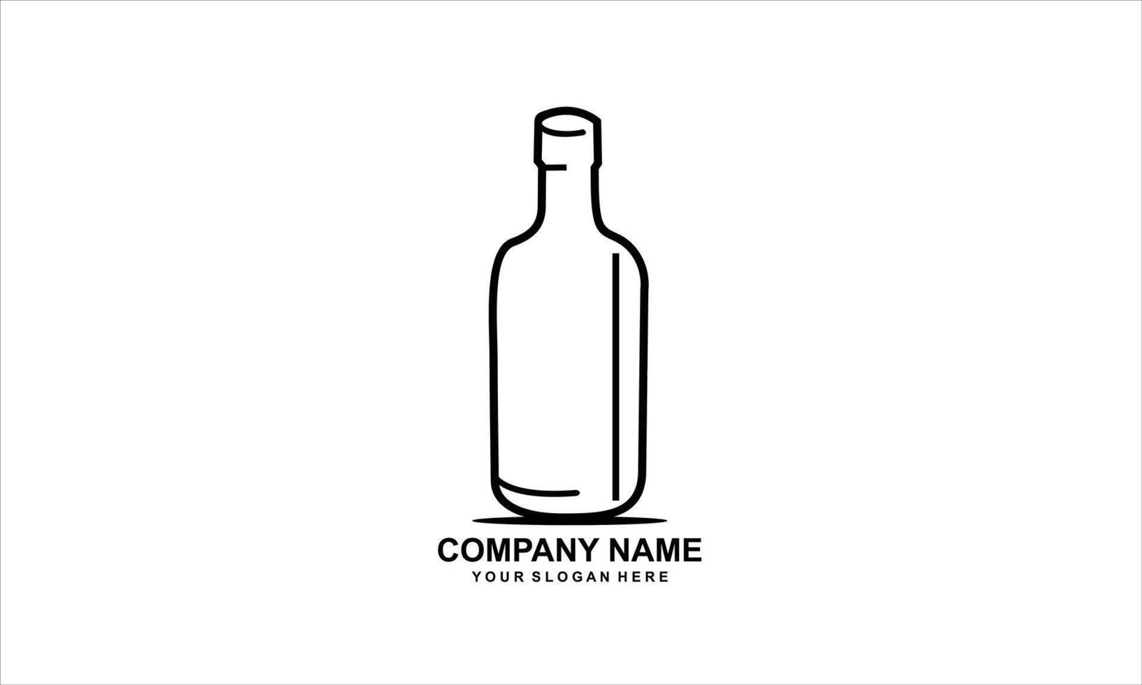 very simple bottle design outline vector