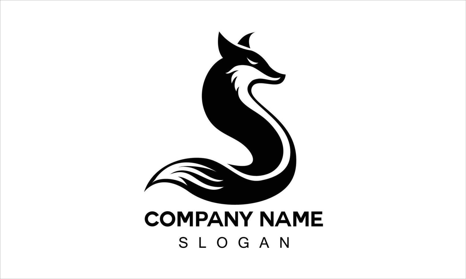 S shaped fox logo vector