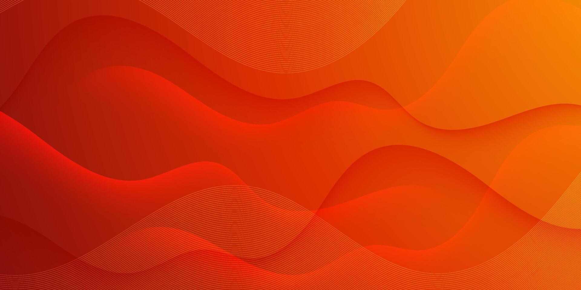Colorful orange wave abstract background with realistic gradient color on background. Eps10 Illustration vector