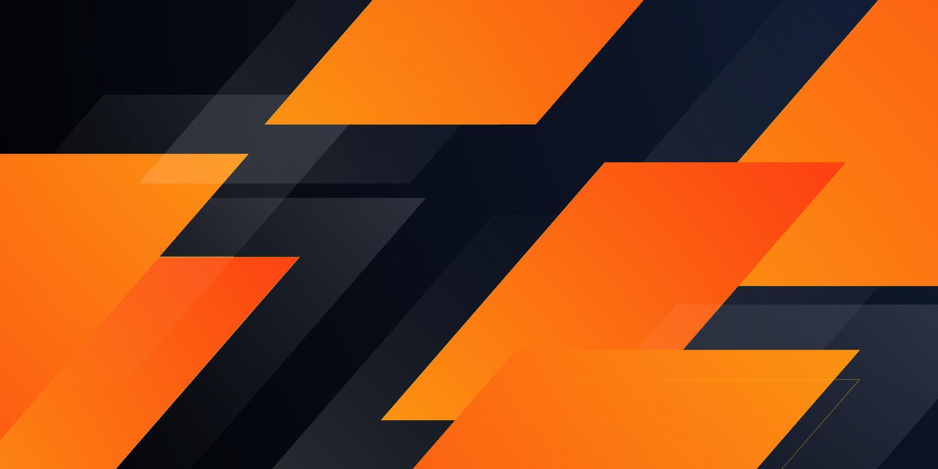 Abstract geometric dark gray and orange overlap square shapes pattern background for graphic design. vector