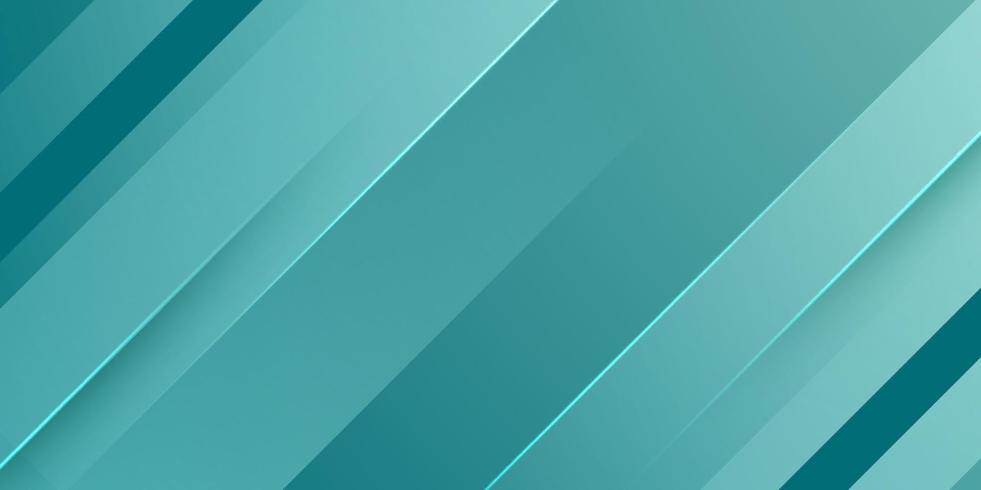 Abstract turquoise overlap shadow background. Papercut style with straight line and shadow pattern. Turquoise green background with trendy pattern design. vector