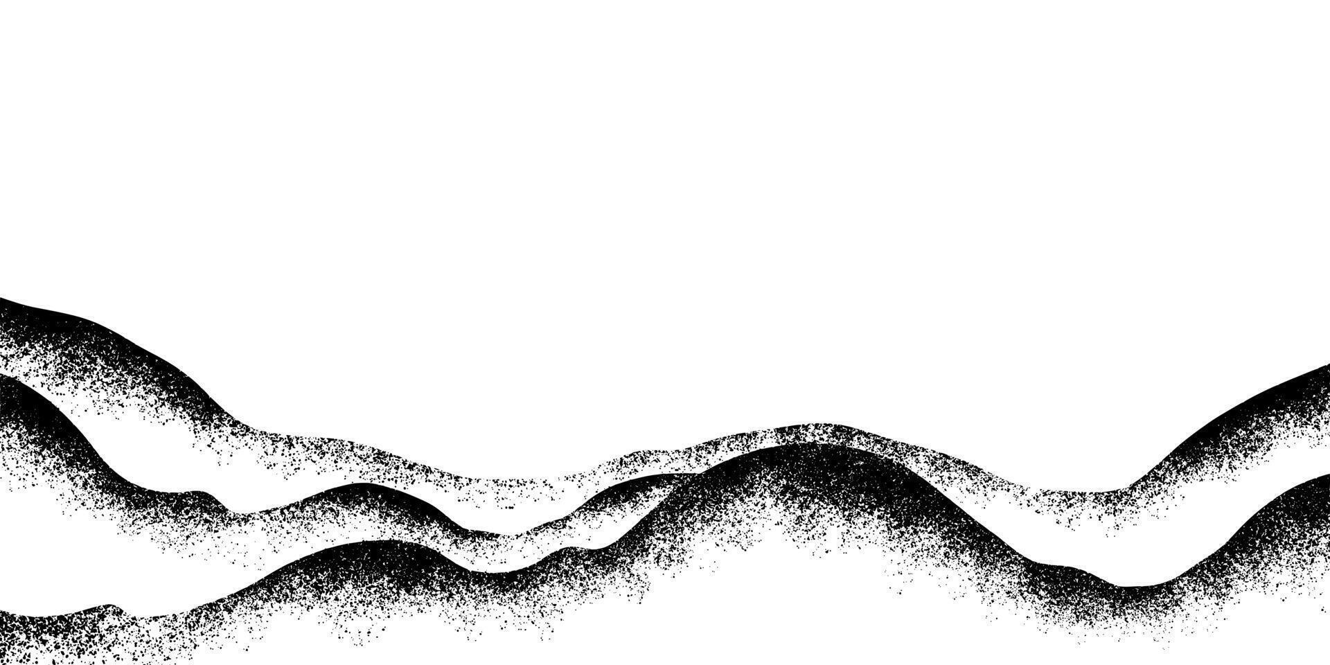 Spray Painted Graffiti mountain icon Sprayed isolated with a white background. graffiti volcano with over spray in black over white. vector