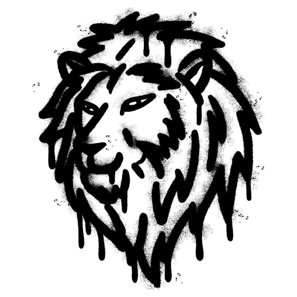 Graffiti Lion head icon isolated on white background. vector