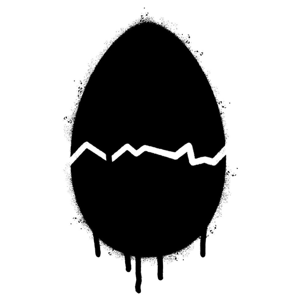 Spray Painted Graffiti broken egg icon Sprayed isolated with a white background. vector