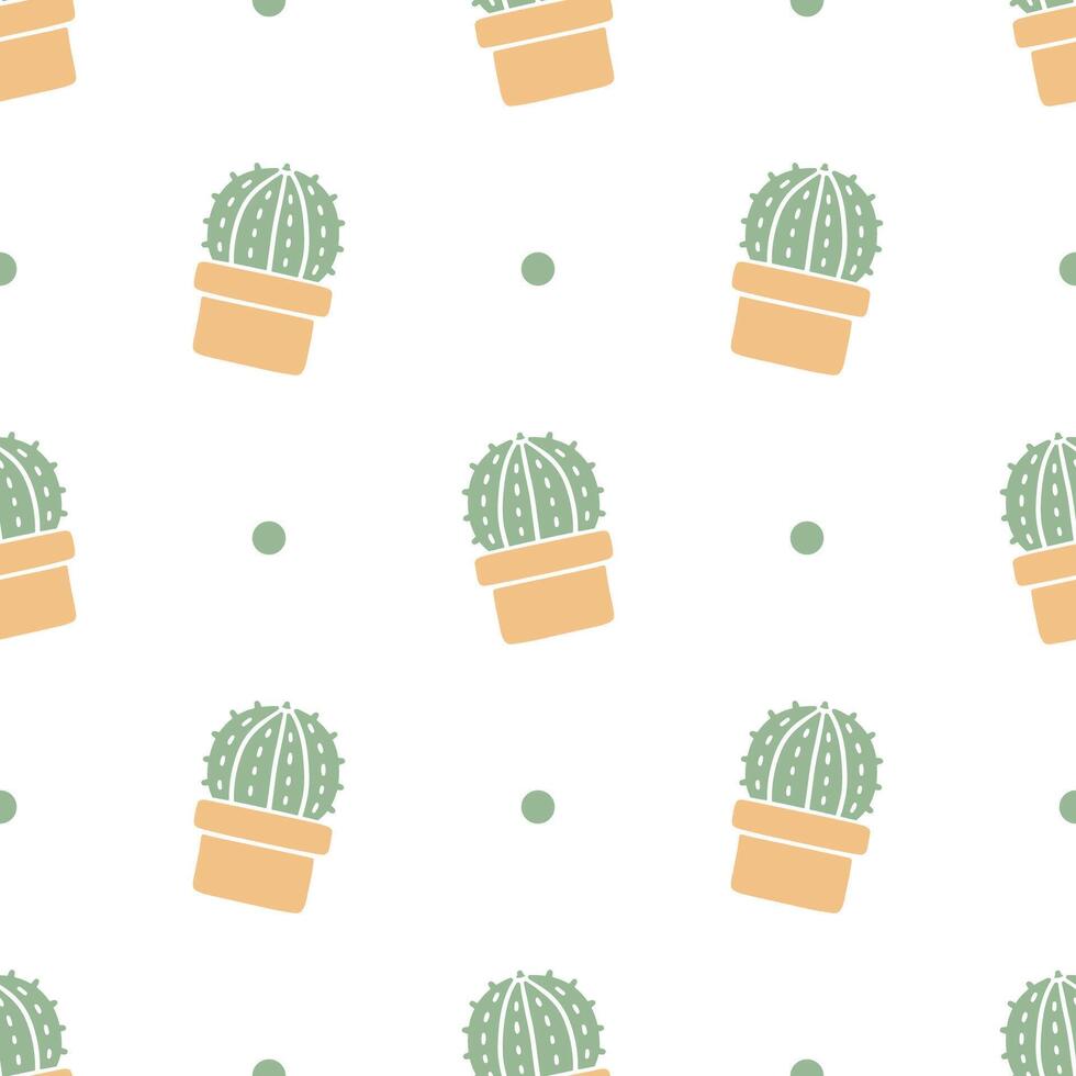 Seamless patterns of Cactus cartoon doodle, . vector