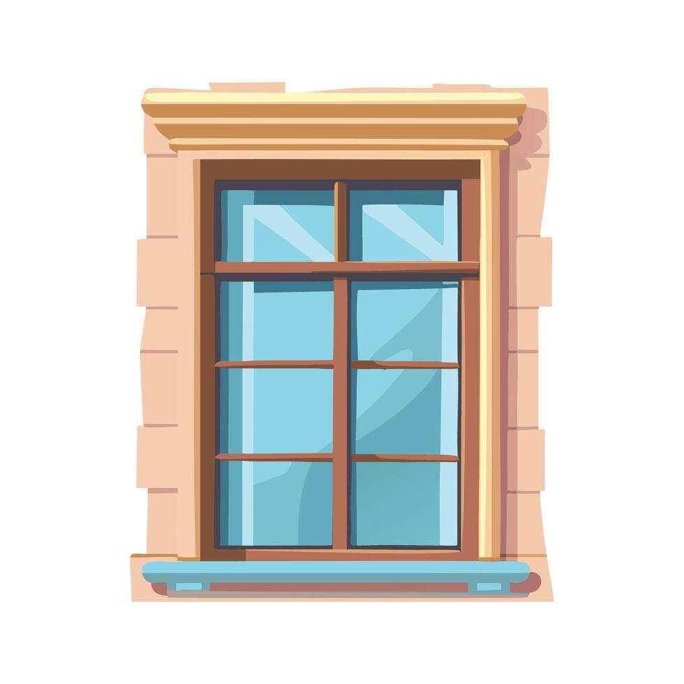 Double windows of living room for balcony vector