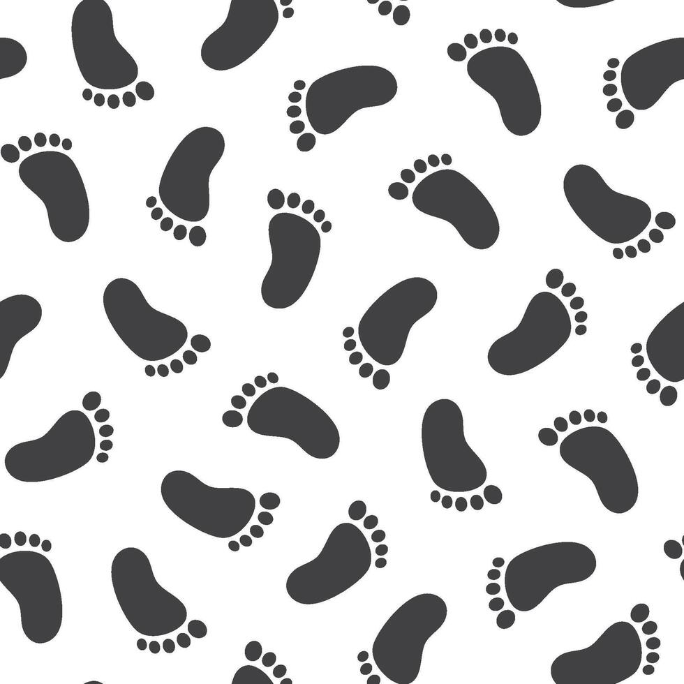 seamless pattern of repeating footprints in black on a transparent background vector
