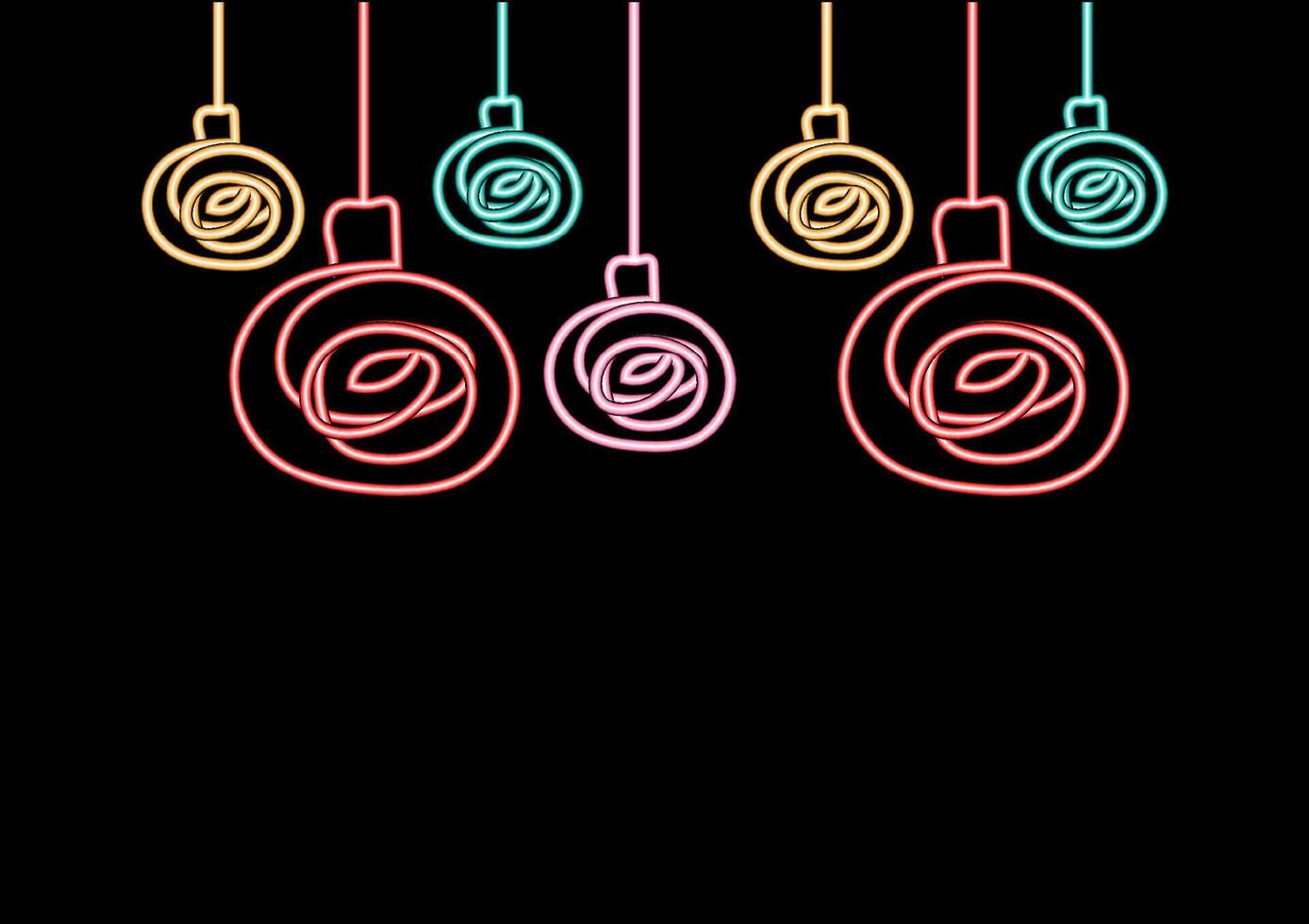 The green line of the Christmas ball hanging on dark blue background. vector