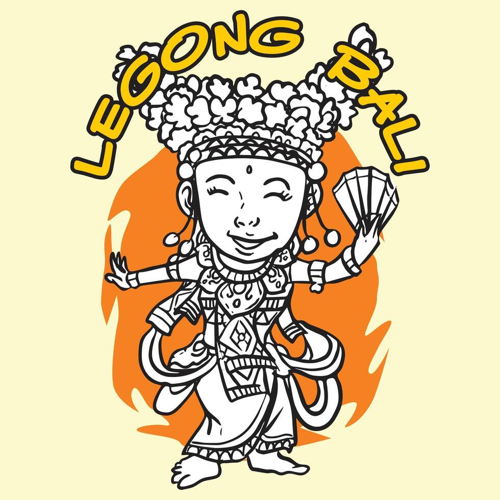 Traditional Indonesian dance from Bali, Tari Legong vector