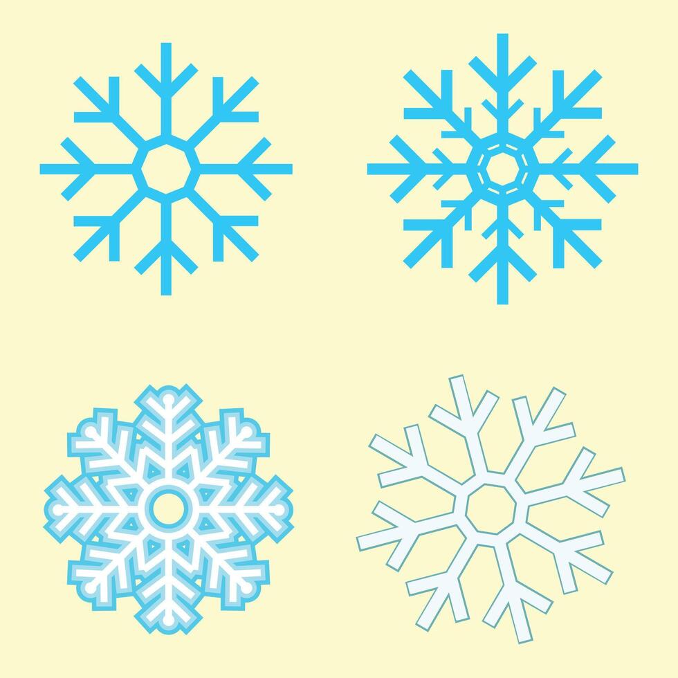 conjunto de copo de nieve íconos vector
