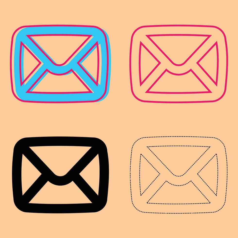Set of mail or envelope icon vector