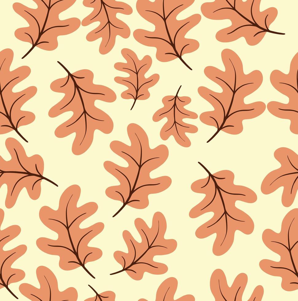 Seamless pattern of autum leaves vector