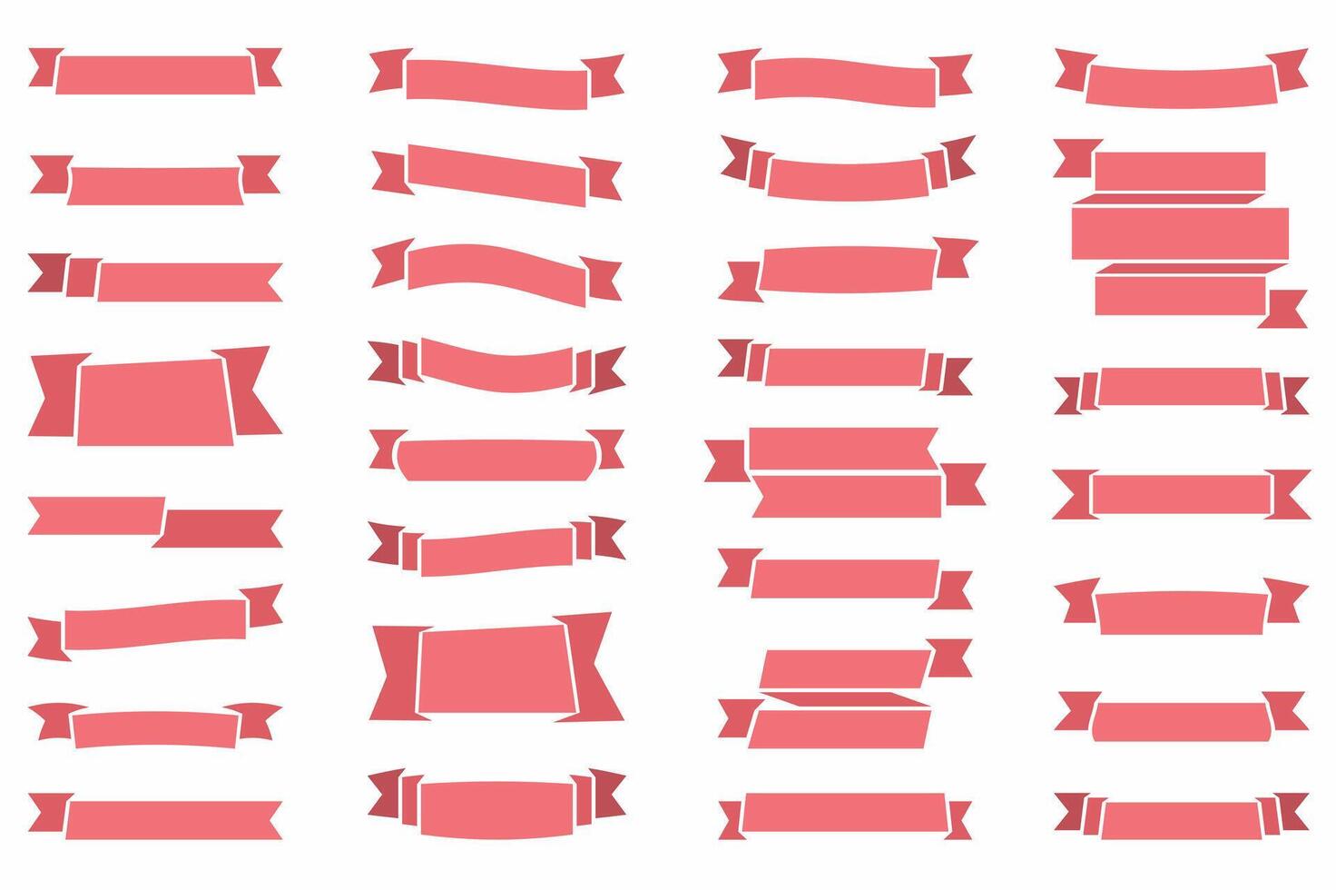 Red ribbons set vector