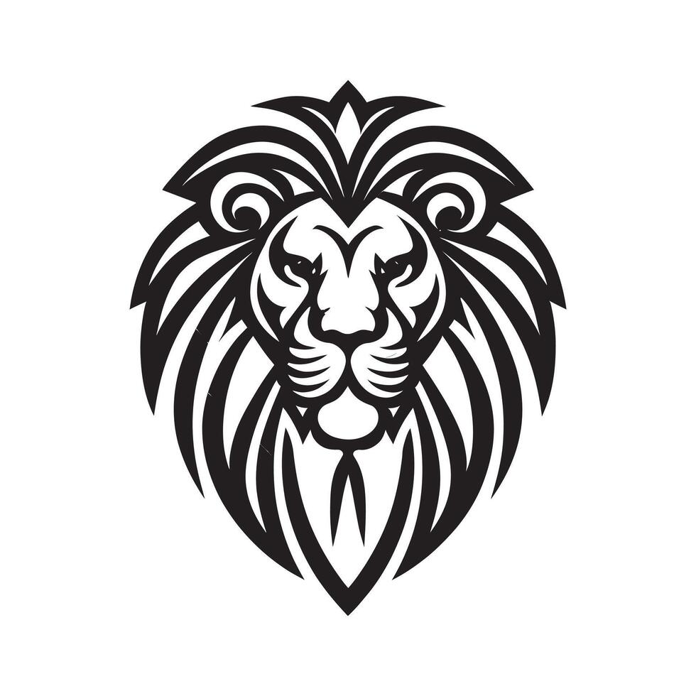 Minimalist Lion Face Icon for Graphic Design Projects vector