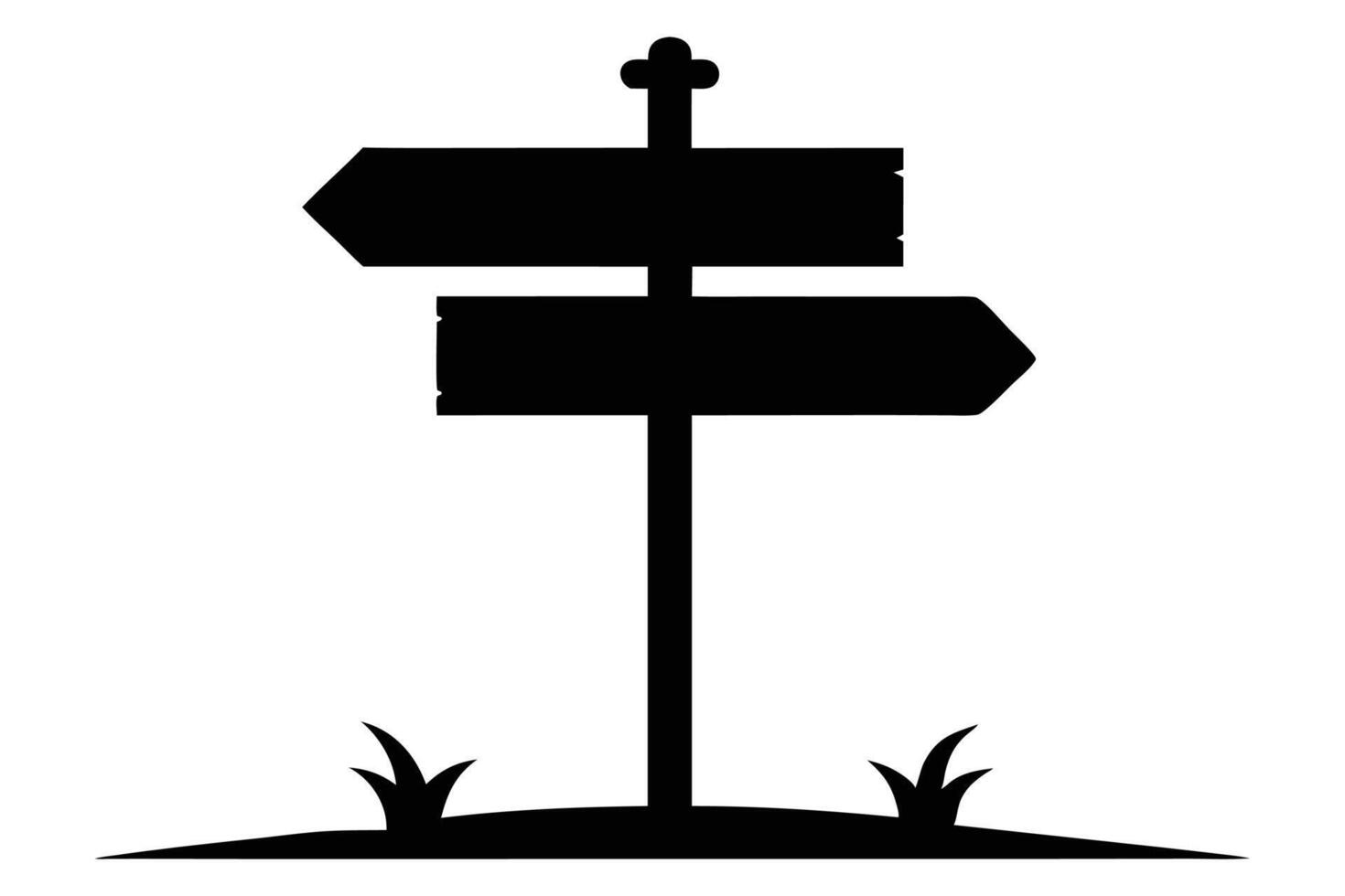 Signpost with two boards silhouette illustration vector