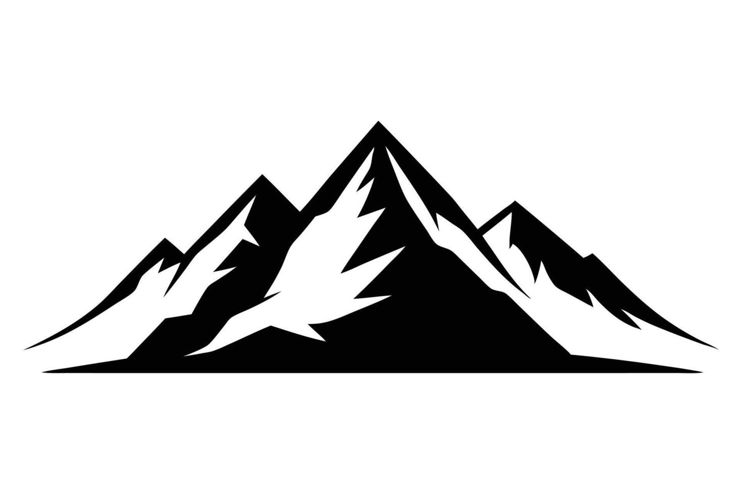Mountain silhouette icon isolated on white background vector