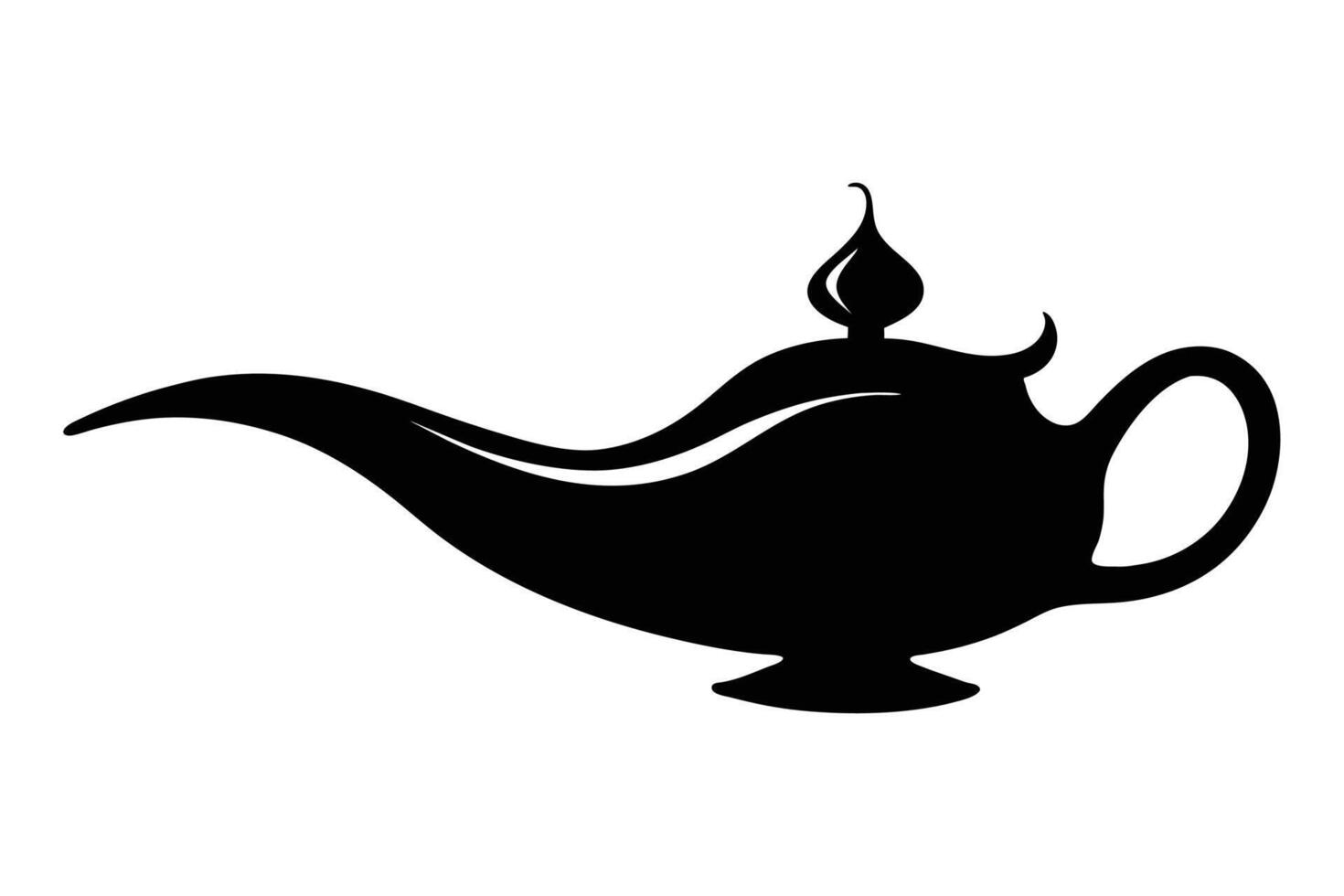 Genie lamp silhouette illustration vector