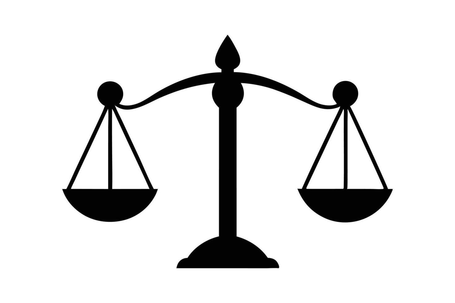 jurisprudence law scale silhouettes vector