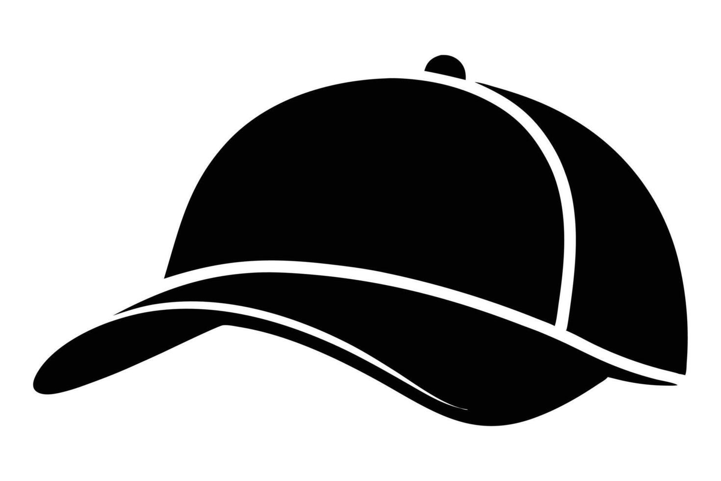 Baseball cap silhouette icon isolated on white background vector