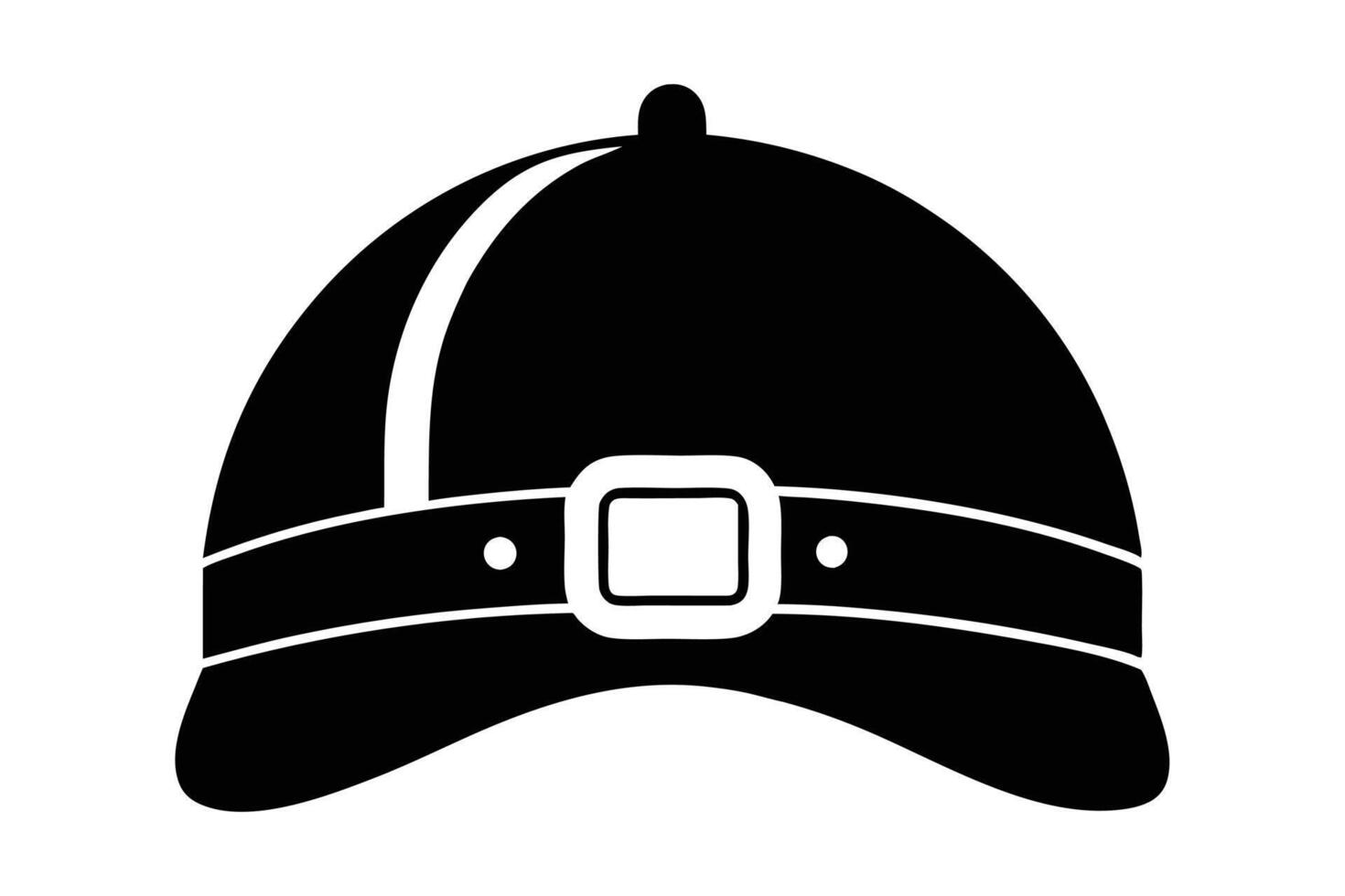 Baseball cap silhouette icon isolated on white background vector