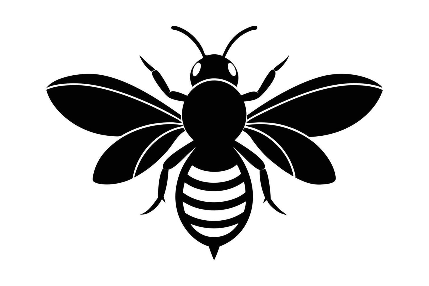 Bee side view silhouettes vector