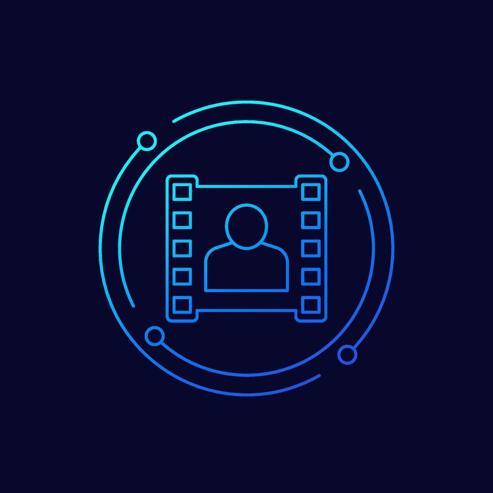 blogger icon, linear design vector