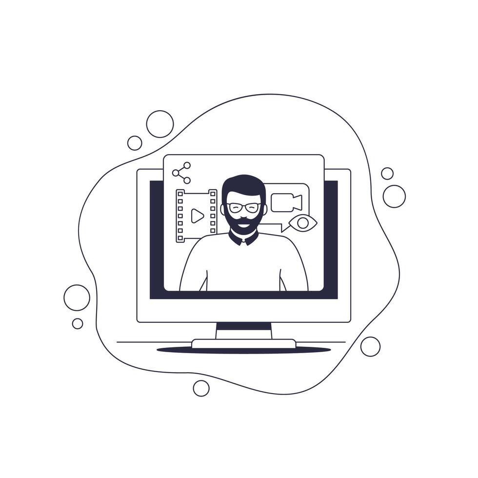 blogger or content creator illustration vector