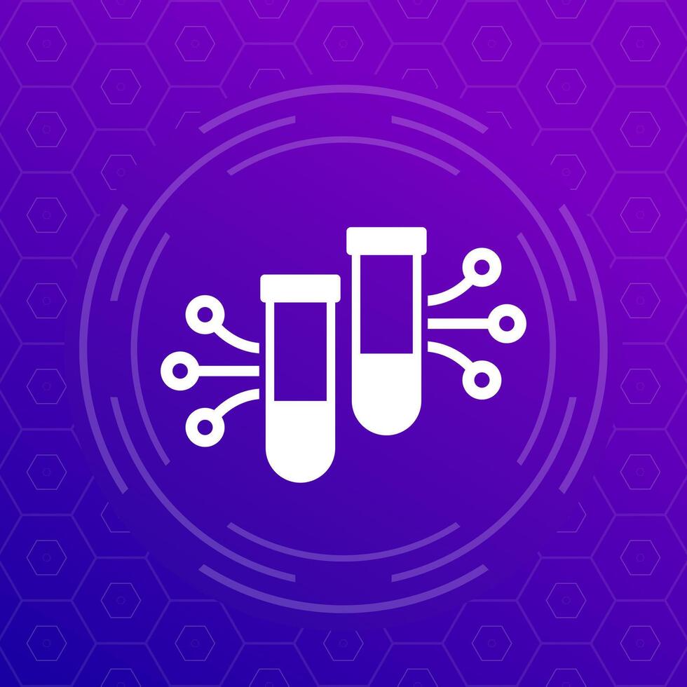 lab samples icon with test tubes, vector