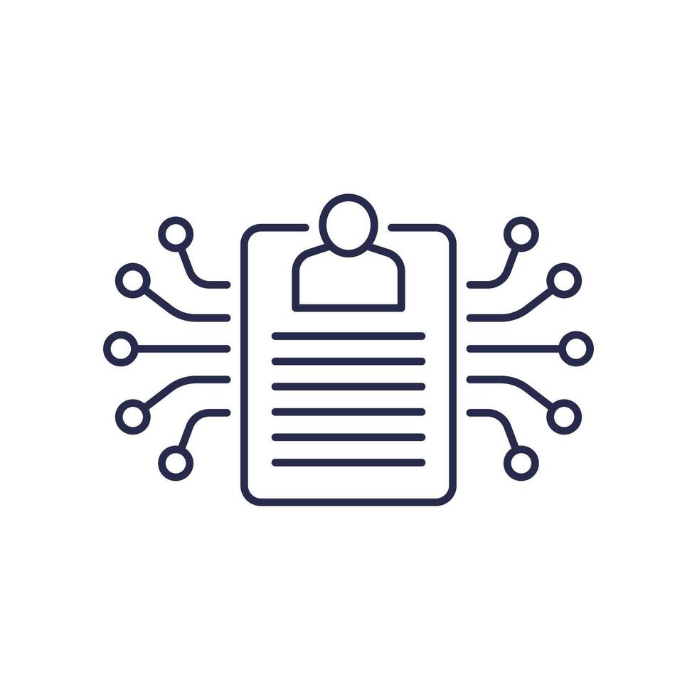 collect user data line icon vector