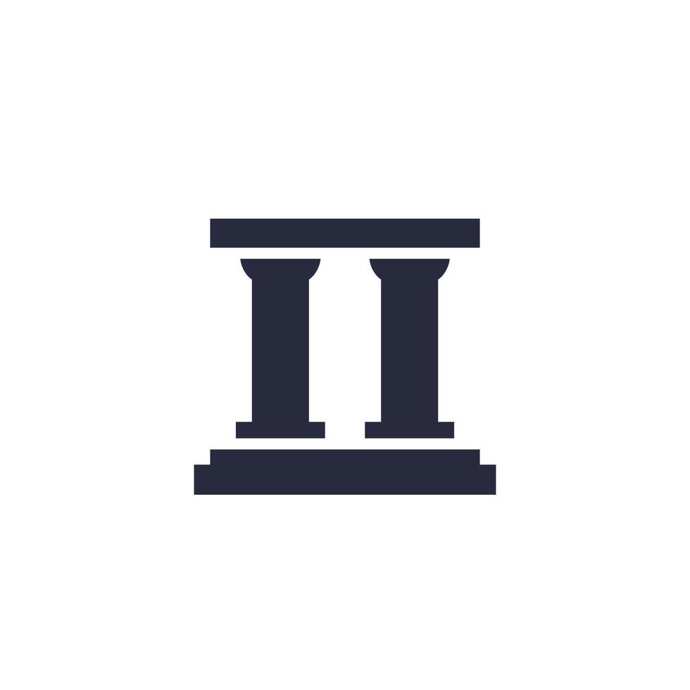 pillars icon on white, vector