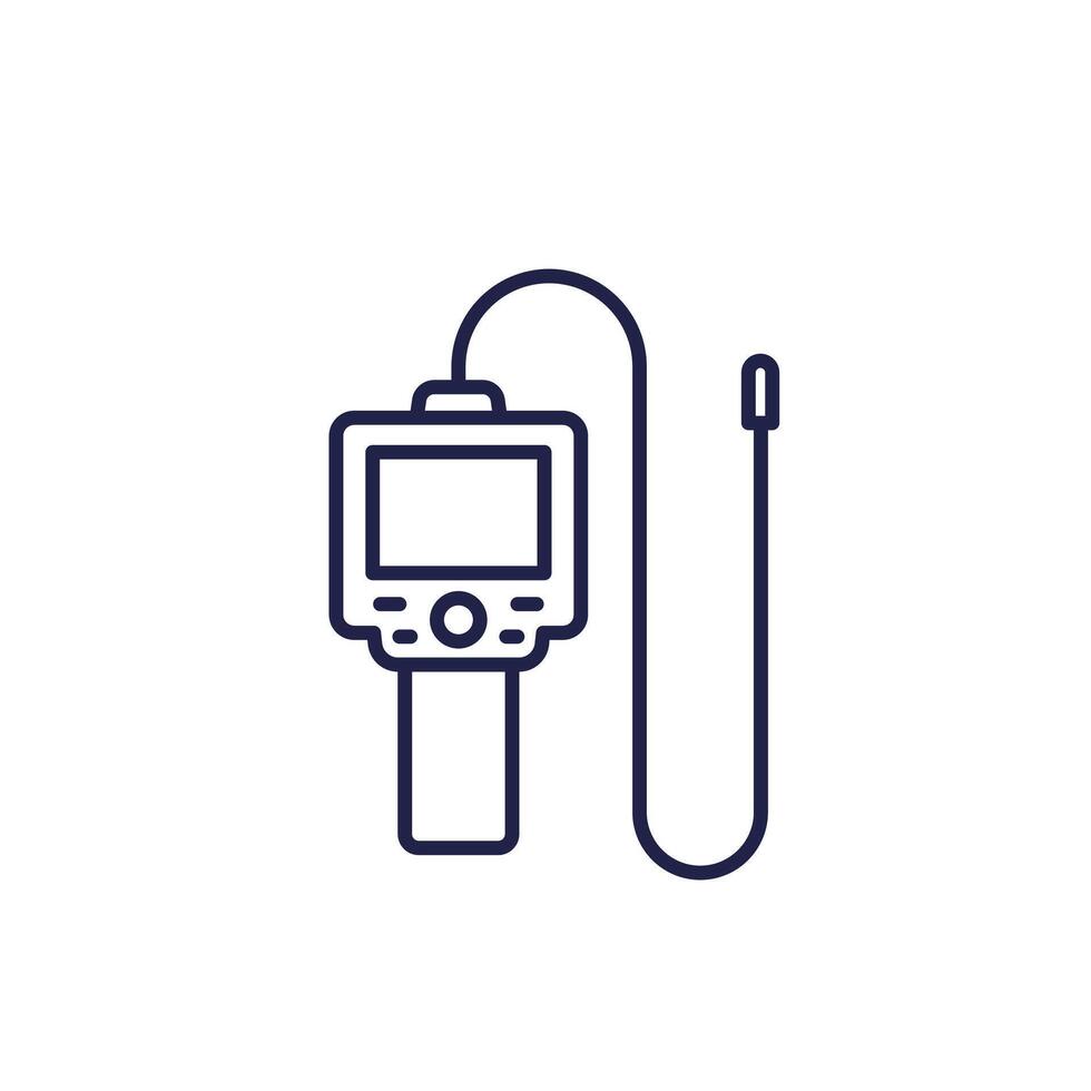 endoscope line icon, inspection camera vector