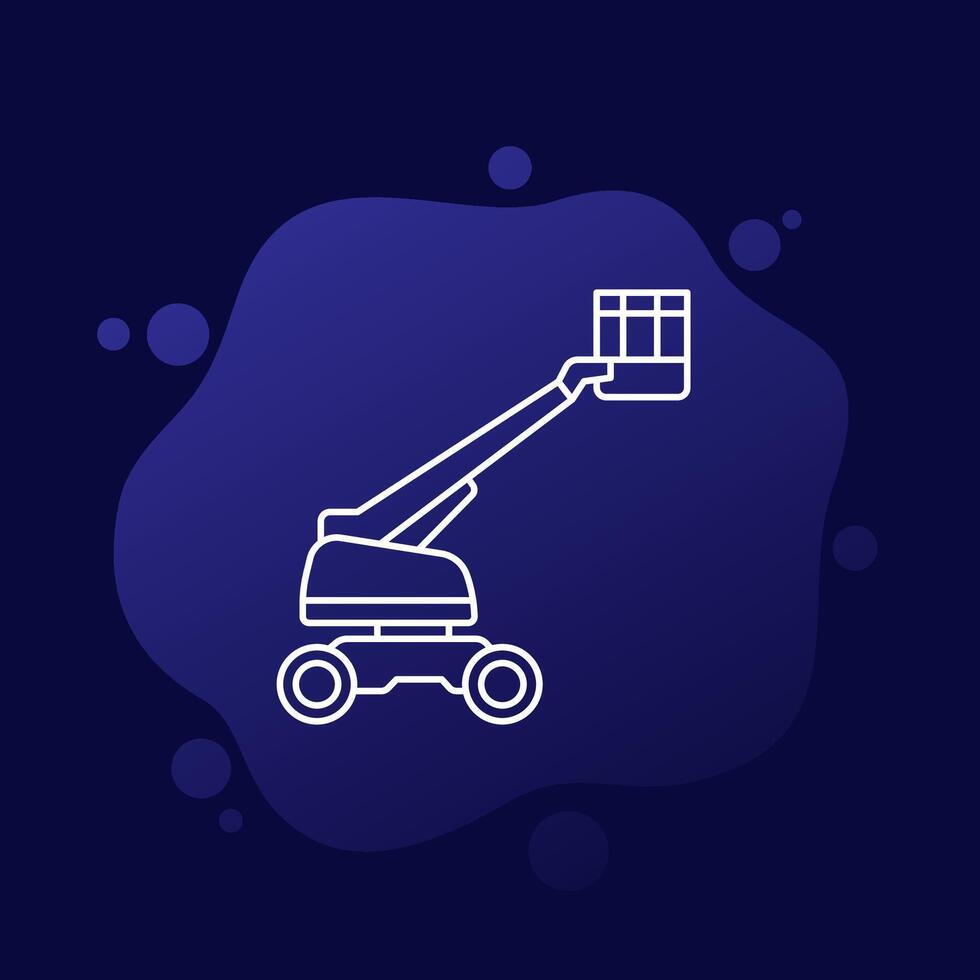 aerial work platform icon, line vector