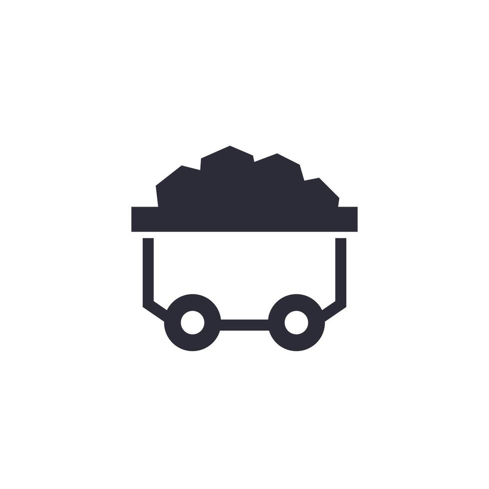 minecart or mine wagon icon vector