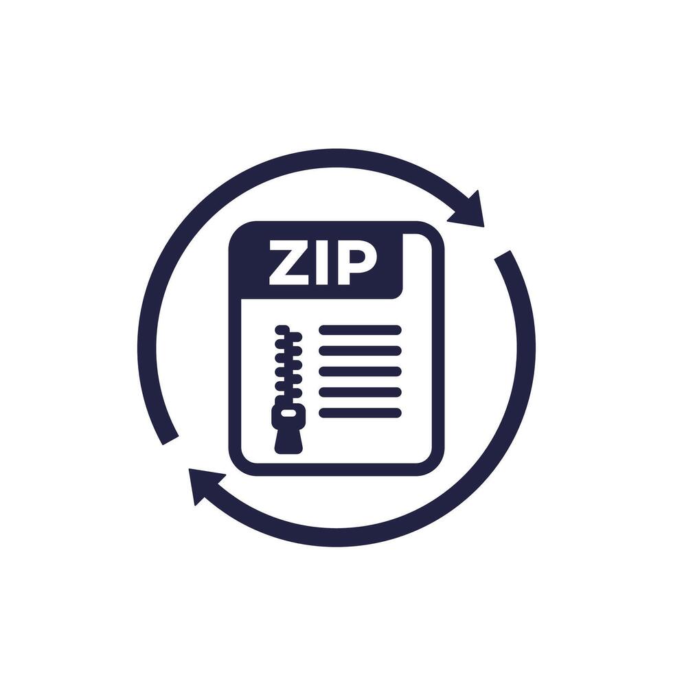 compressing to zip file archive icon vector