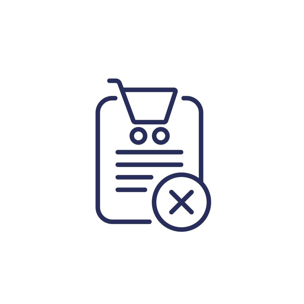 failed order line icon, vector