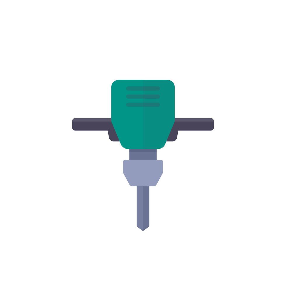 jackhammer or drill icon, flat vector