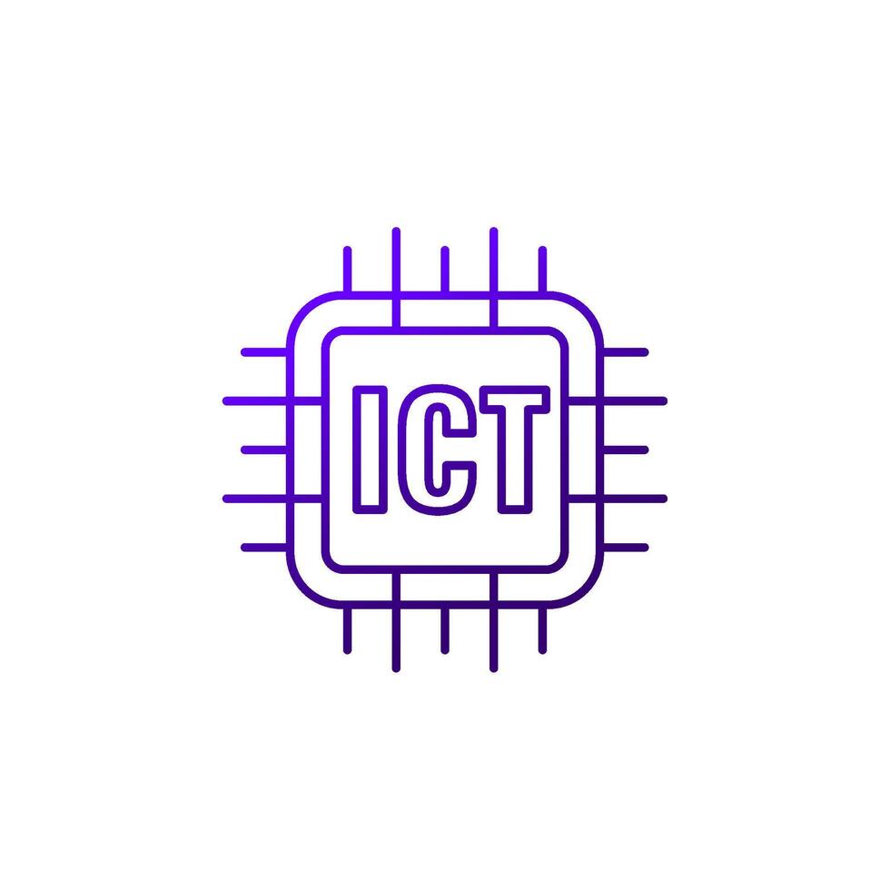 ICT line icon, Information and communications technology vector
