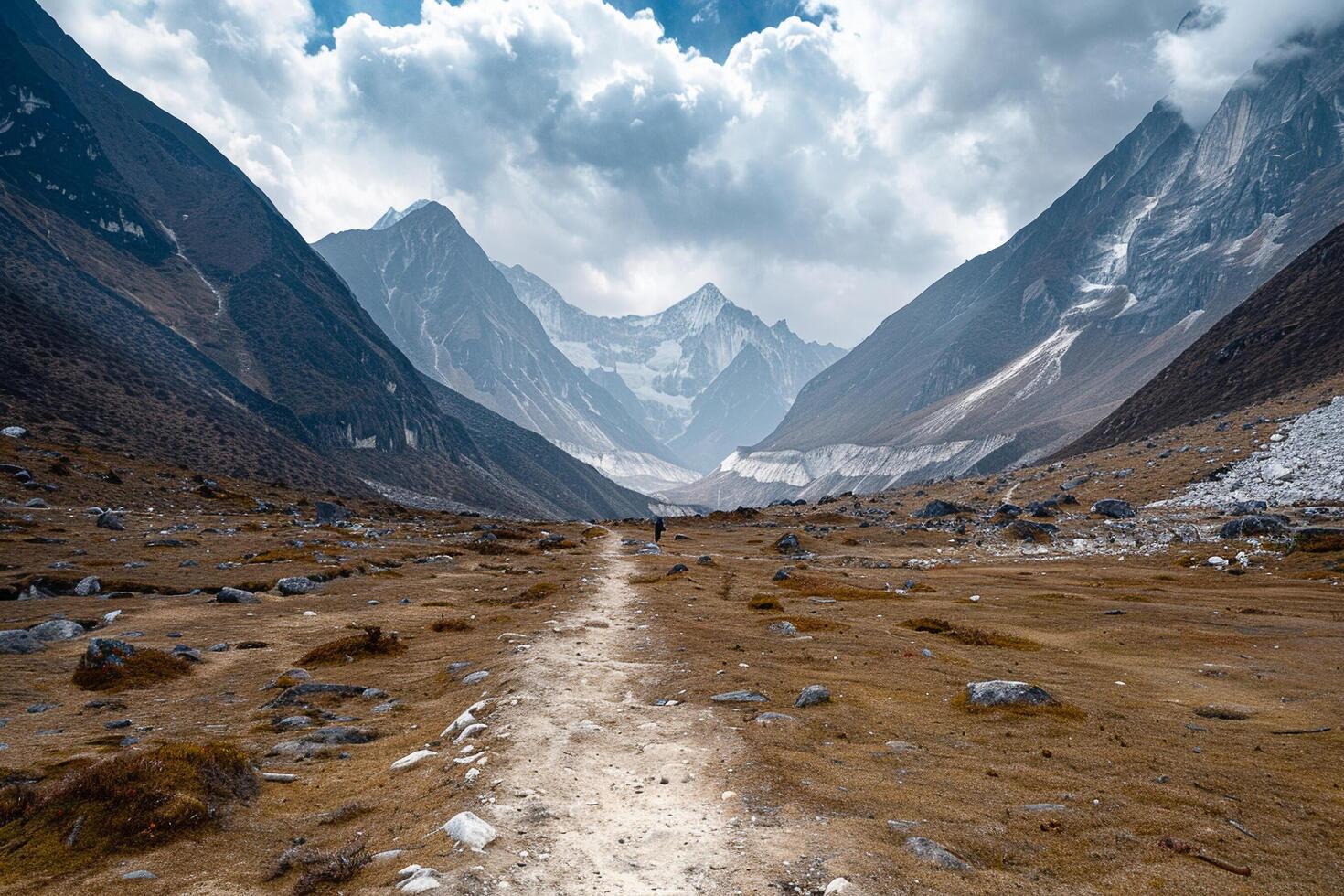 A dirt road in the mountains photo