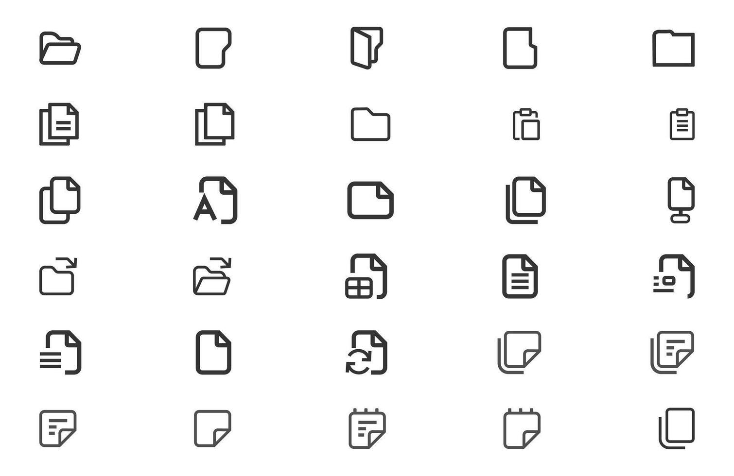 File icon set. Document line icon set. vector