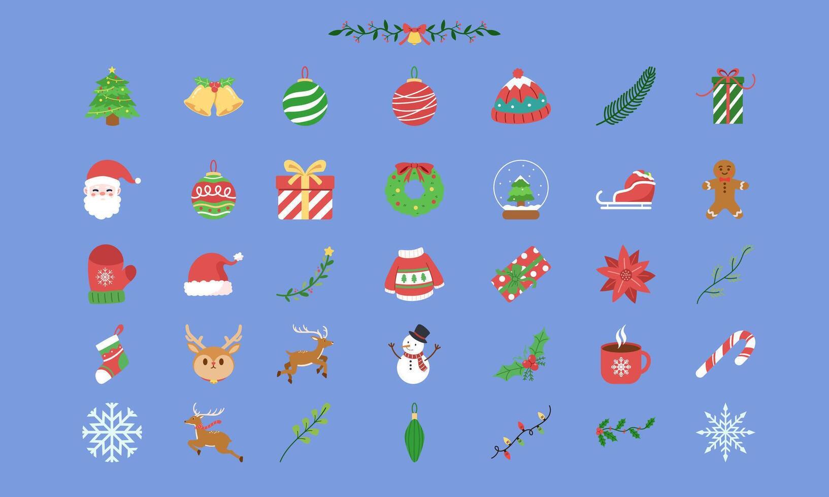 christmas element flat illustration vector