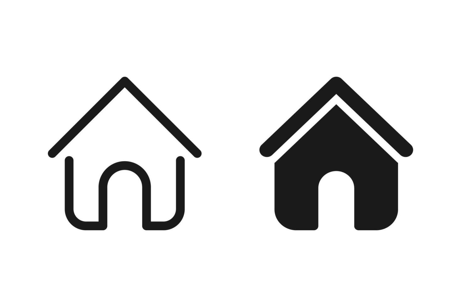 Collection of simple home icon set for apps or websites isolated on white background. illustration. vector