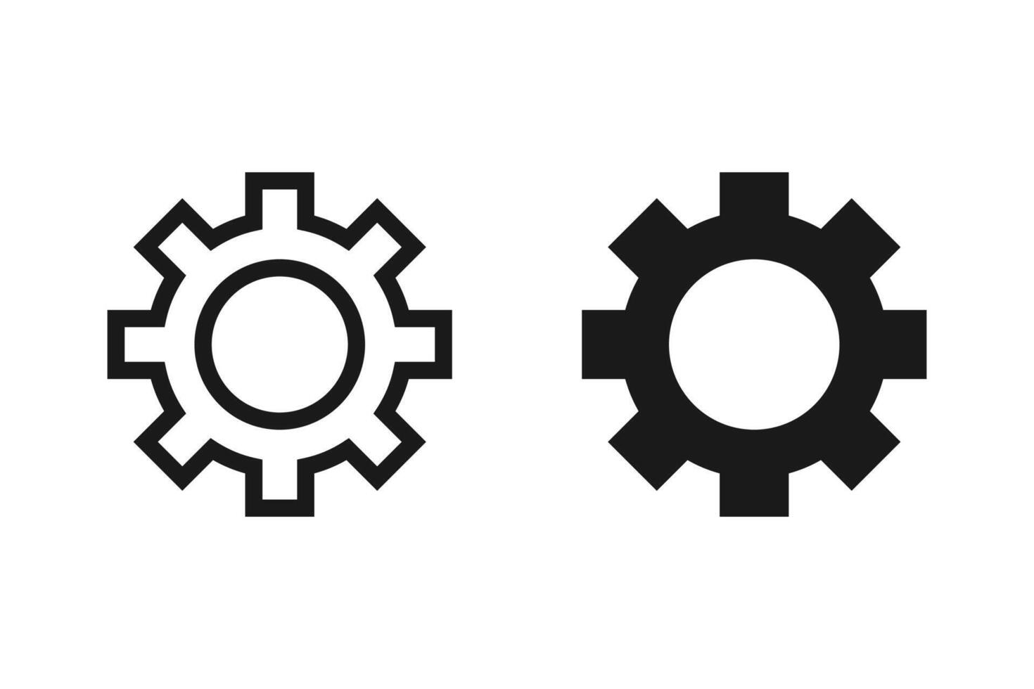 Simple gear setting icon set. Cog wheel icon. Gear wheel icon. Gear setting icon collection vector